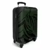 Grote bladeren in zwart met donkergroen NBS - Handbagage koffer - Unisex middel -productfoto_3d