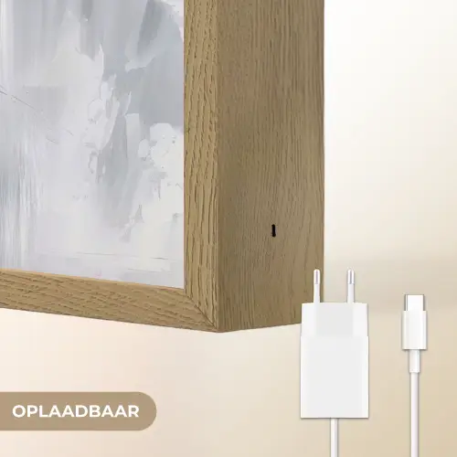 Bloemen - Wit - Vaas - Abstract Light Box met batterij (Wandlamp) middel -USP_websiteoplaadbaarNL