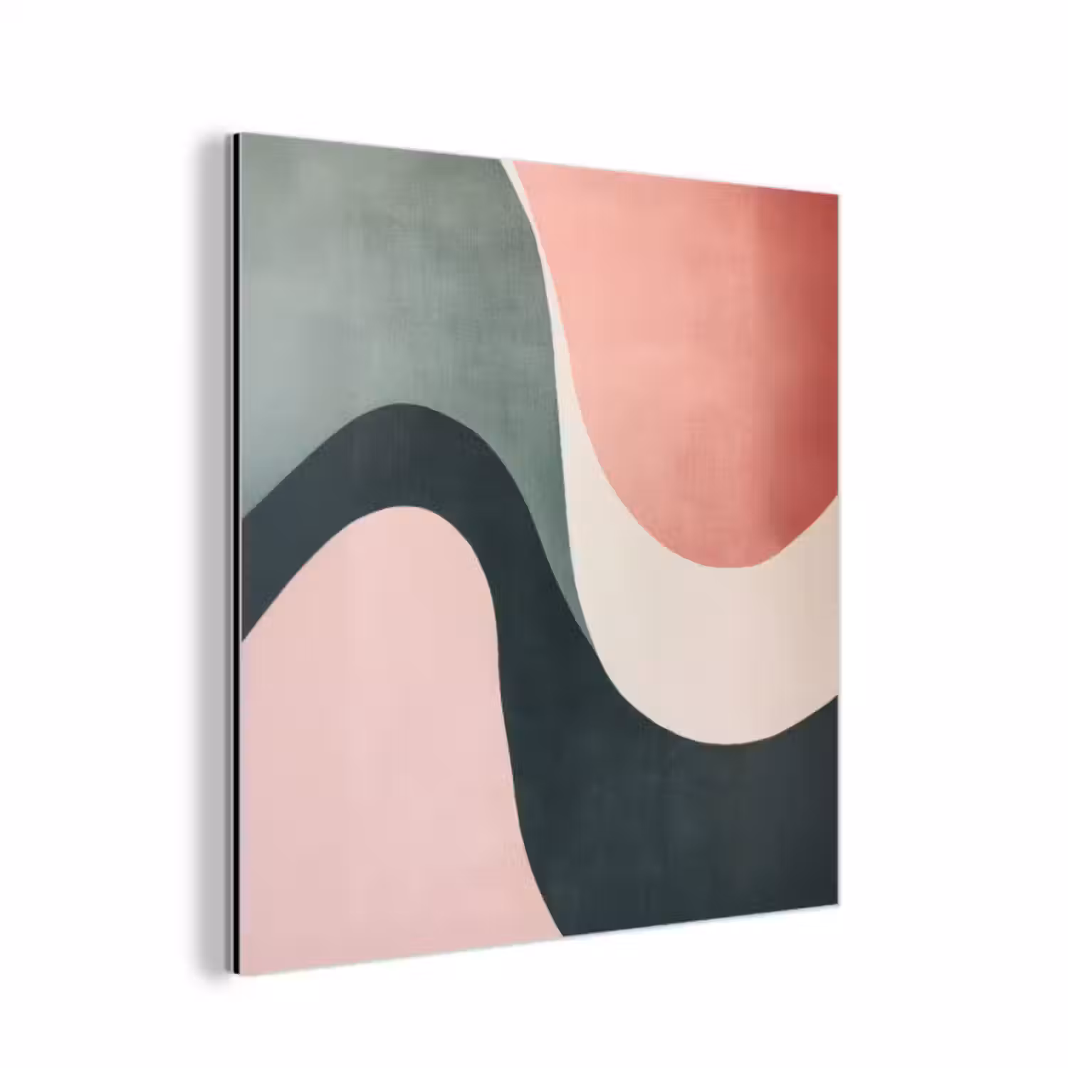 Aluminium schilderij - Abstract - Golven - Sierlijk - Roze