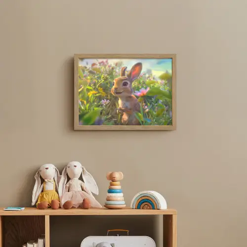 Konijn - Dieren - Natuur Light Box met batterij (Wandlamp kind) middel -sfeer2_kind