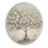 Boom - Beige - Goud - Verflook - Grijs Akoestische PET Vilt - Rond klein -3d