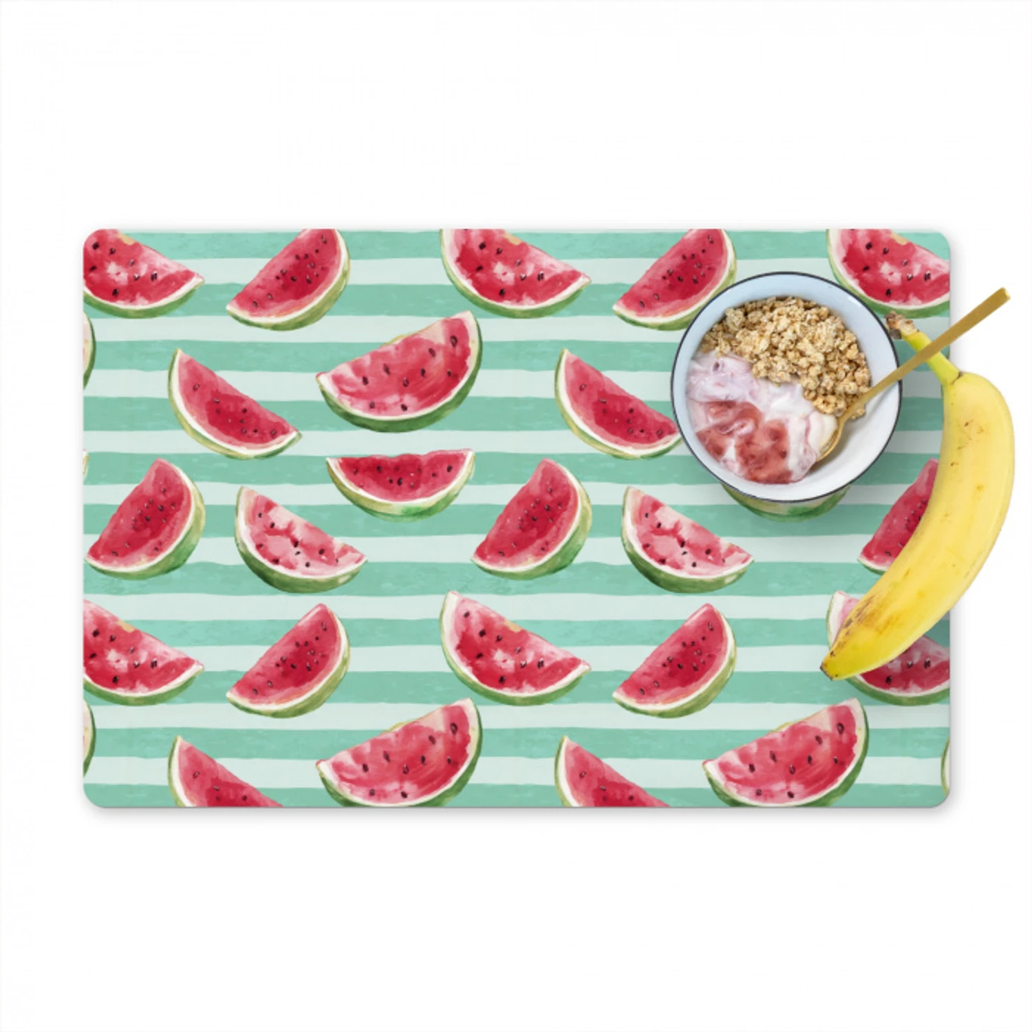 Watermeloen - Strepen - Groen Placemat vinyl groot 368 -zzzproduct_Kitchenyeah-website