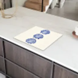 Schelpen - Blauw - Patroon Inductie beschermer vinyl 3mm middel -sfeer8