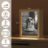 Golden Retriever - Hond - Vrolijk -  Bord spaghetti - Zwart - wit Light Box met kabel (Tafellamp) klein -USP_FR