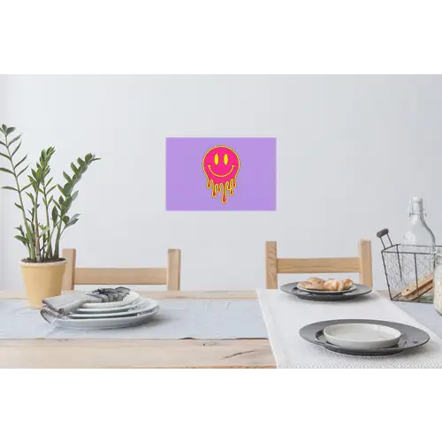 Smiley - Drip - Neon Muursticker klein -eettafel