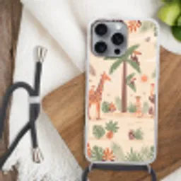 Dieren - Tropisch - Safari - Kleurrijk Hoesje iPhone 16 Pro Max met koord klein -sfeer4