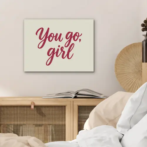 you go girl - Rood - Wit PET vilt klein -sfeer3