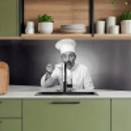 Chef - Spaghetti - Pasta keuken achterwand 2 middel -sfeer3