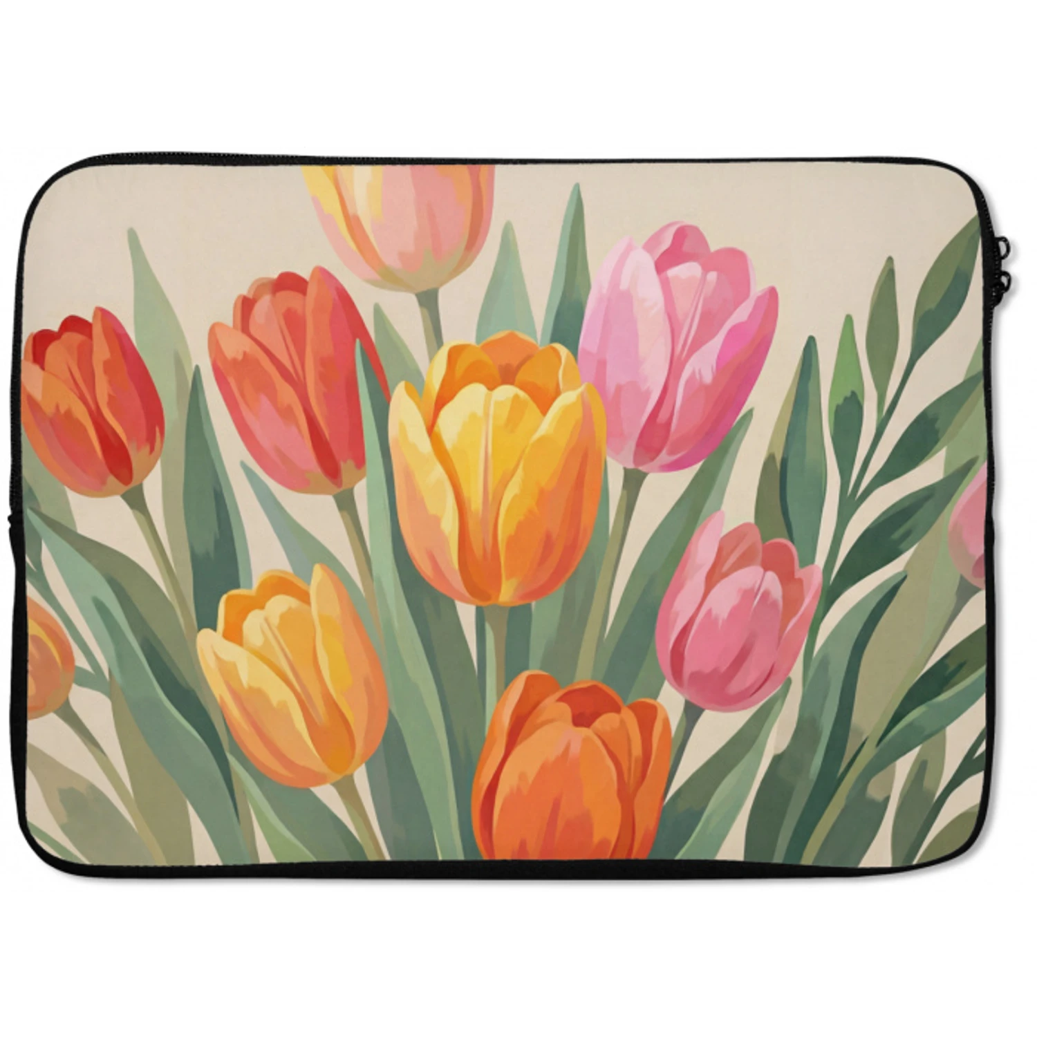 Tulpen - Abstract - Kleurrijk laptophoes neopreen klein -zkaufland3dotto
