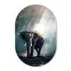 Olifant - Dieren - Licht - Bos - Natuur - Wilde dieren Wandcirkel Ovaal Forex klein -3d