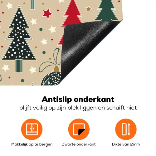 Illustratie - Kerst - Sterren Inductie beschermer vinyl 3mm klein 276 -zzzzzzz-td-onderkant