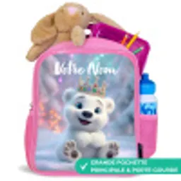 Ijsbeer - Kroon - Winter Kinderrugzak - Roze middel -inhoud_FR