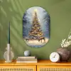 Kerstlicht - Woud - Hert - Donker Wandcirkel Ovaal Forex klein -sfeer2
