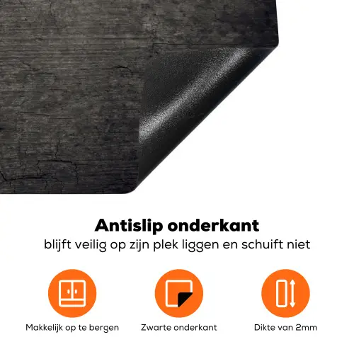 Beton - Grijs - donker Inductie beschermer vinyl 3mm klein -zzzzzzz-td-onderkant