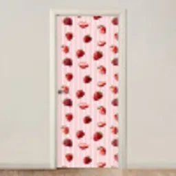 Strepen - Aardbei - Roze deurposter klein 289 -3d_beige
