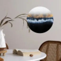Abstract - Goud - Luxe - Blauw Wandcirkel behangsticker klein -sfeer3