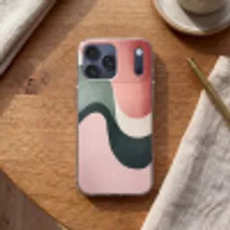 Abstract - Golven - Sierlijk - Roze Telefoonhoesje iPhone 17 Pro Max klein -sfeer1