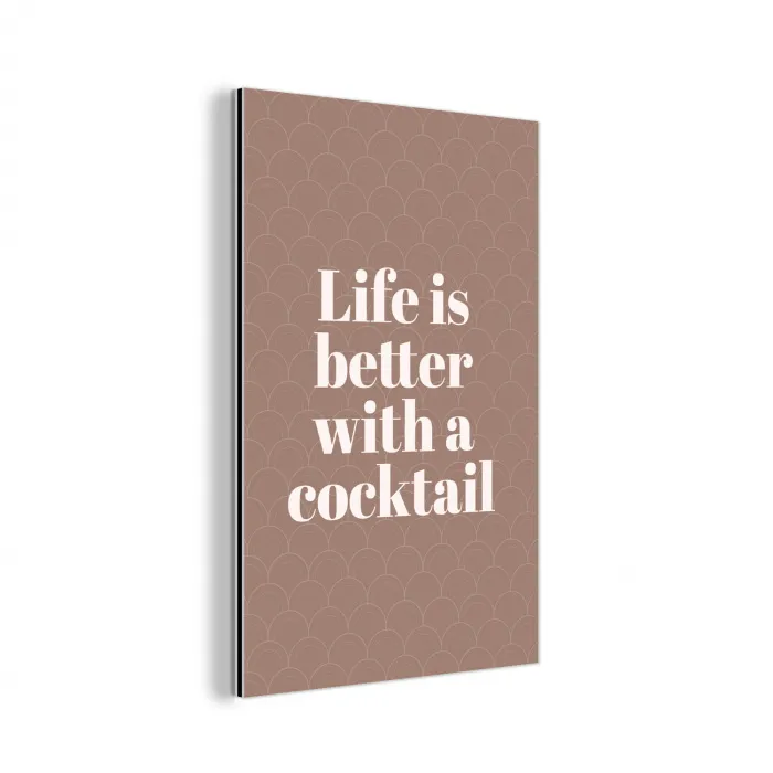 Cocktail - Tekst - Patroon - Wit aluminium wit klein -3d