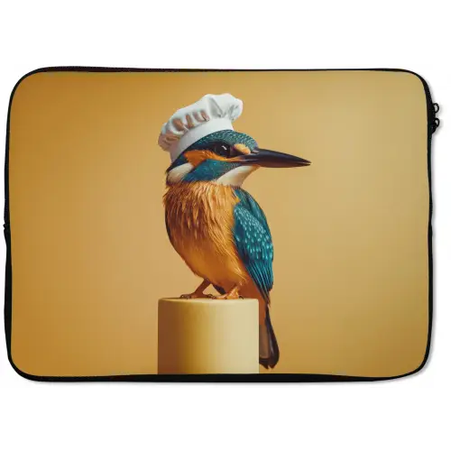 Ijsvogel - Pilaar - Koksmuts - Vogel laptophoes neopreen klein -zkaufland3dotto