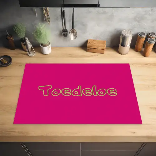 Toedeloe - Groen - Roze Inductie beschermer vinyl 3mm klein -sfeer5