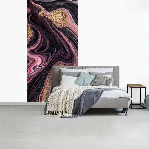 Marmerlook - Roze - Paars - Goud - Luxe - Marmer fotobehang vinyl groot -slaapkamer