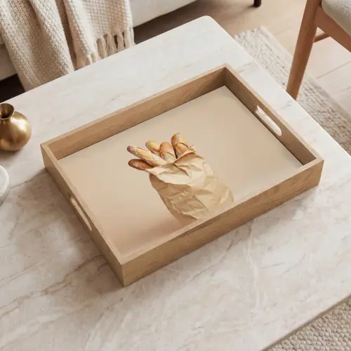 Baguette - Brood - Stokbrood - Beige Dienblad Rechthoek middel -sfeer1