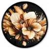 Bloemen - Goud - Graffiti - Zwart - Abstract Fotolijst rond zonder passe partout klein -3d