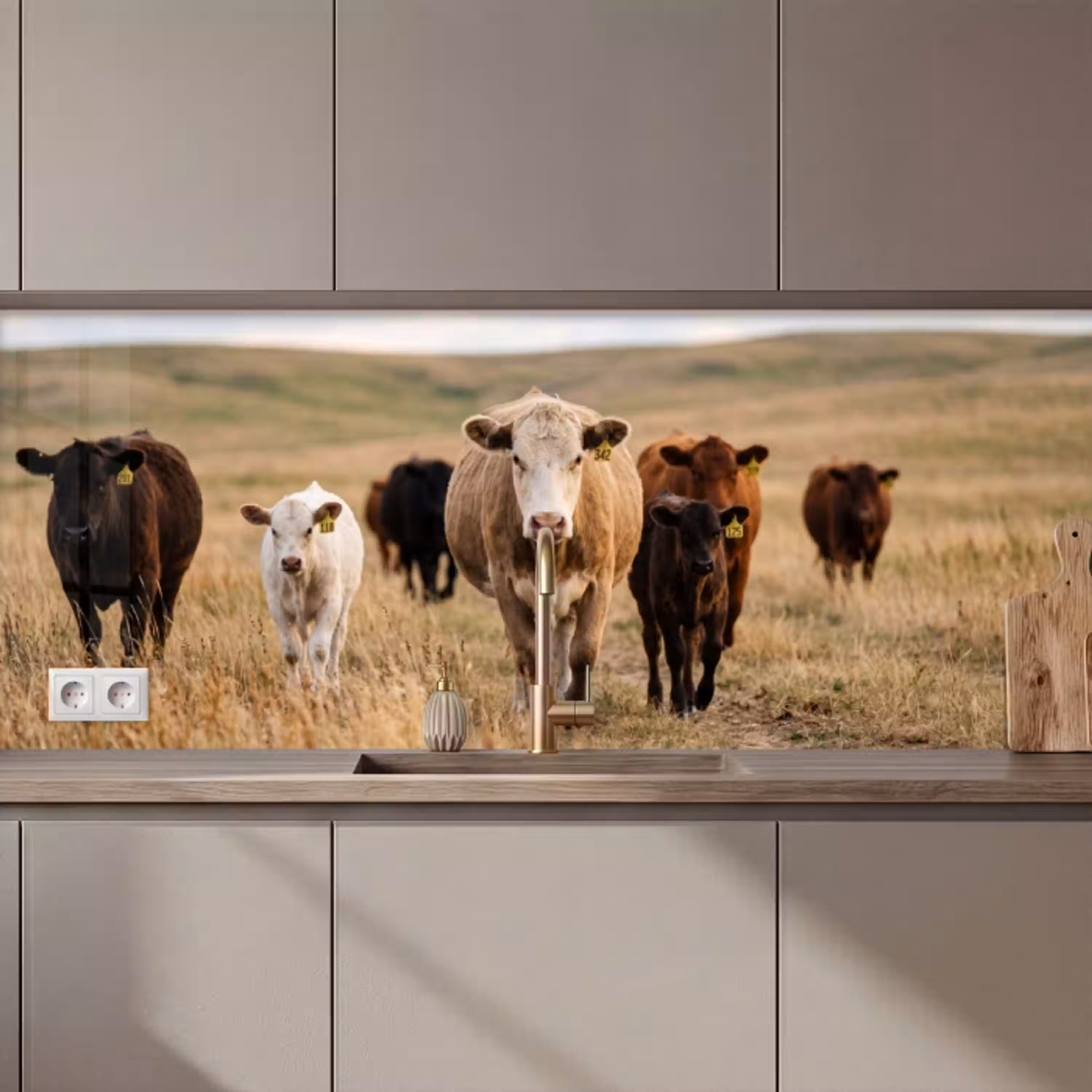 Runderen - Kudde - Landschap - Weide - Rustig keuken achterwand 2 middel zz_3dshopping