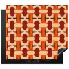 Geometrisch - Retro - Oranje Inductie beschermer vinyl 3mm middel 274 -3d