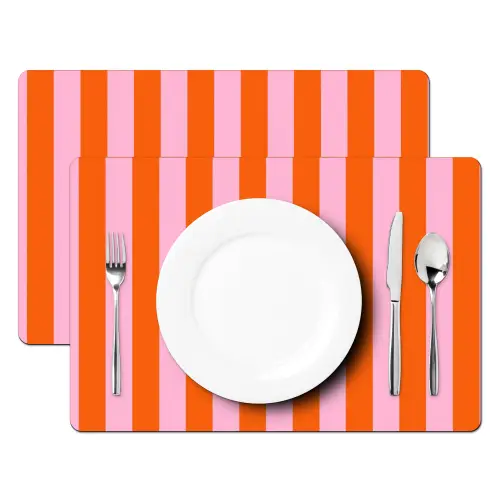 Strepen - Oranje - Verticaal - Ciao bella Placemat vinyl groot -zzsfeer2_Kitchenyeah-website