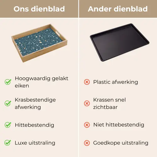 Terrazzo -  Patroon - Kleurrijk - Diep blauw Dienblad Rechthoek middel 911 -USP_VergelijkingNL