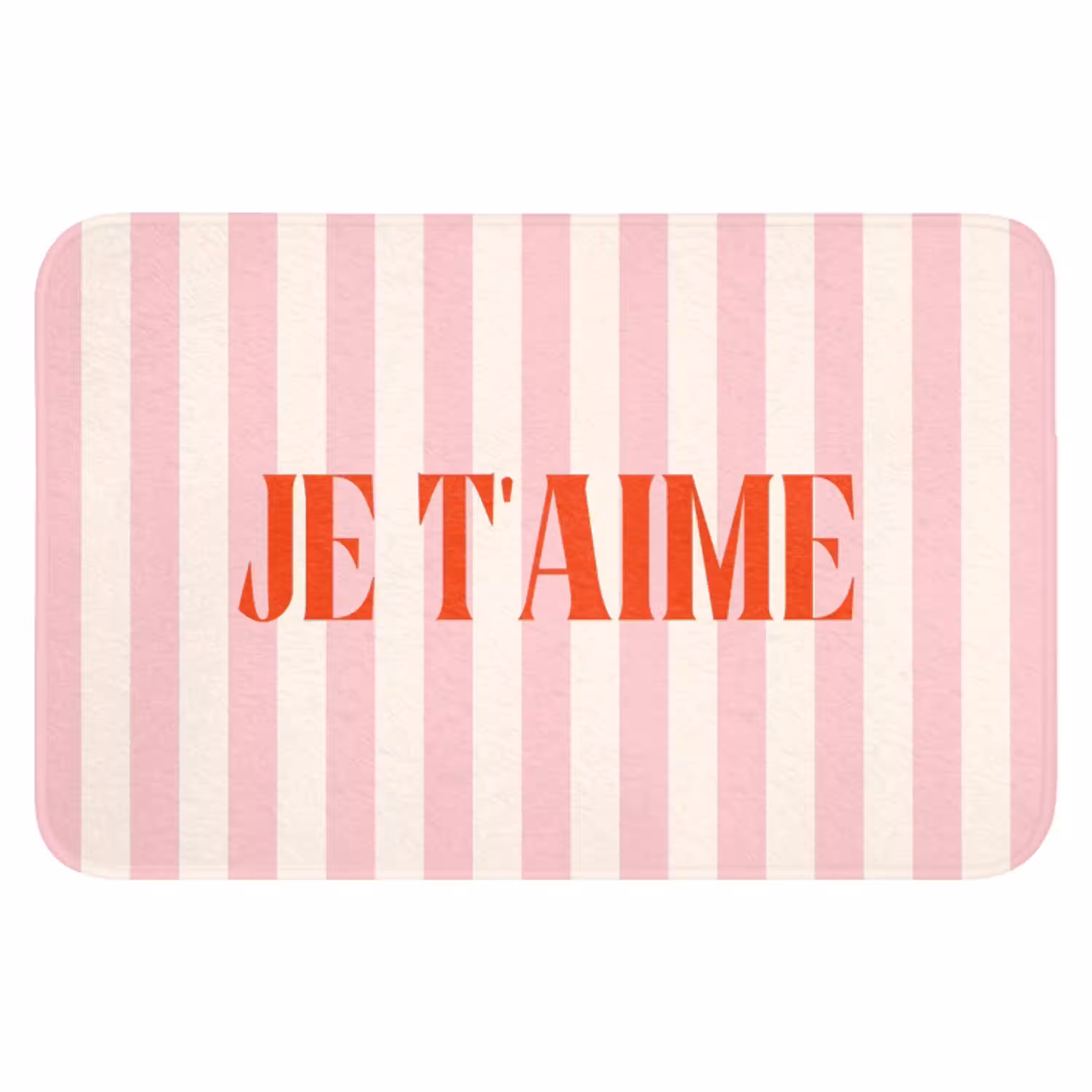 Zachtroze - Rood - Strepen - Je t'aime WCmat klein -3d