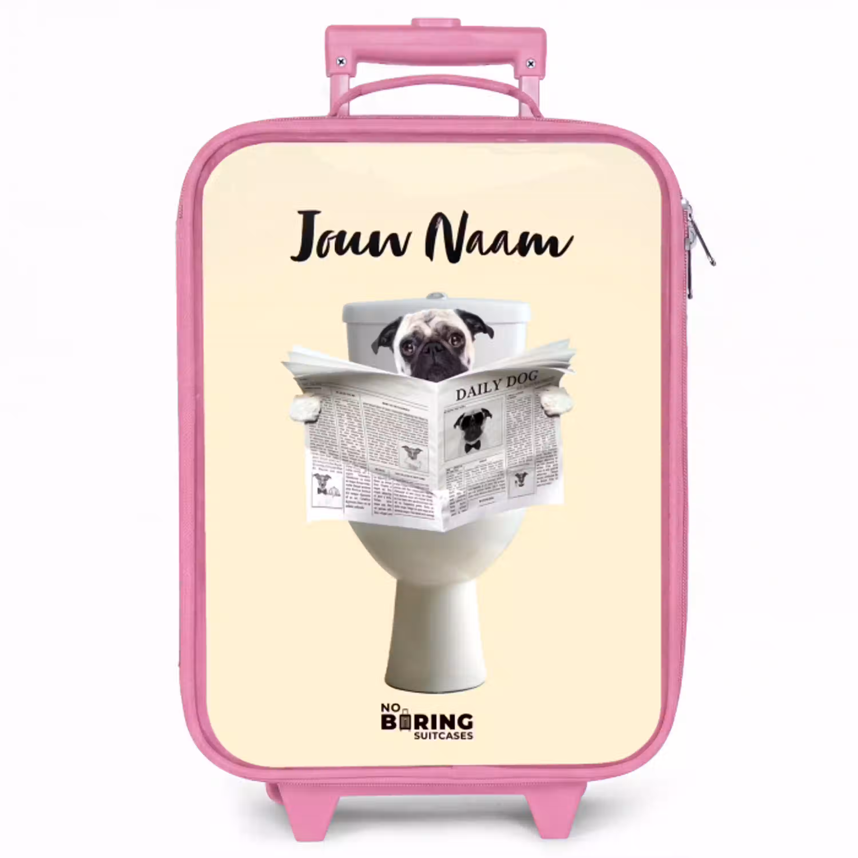 Hondje Leest de Krant Kinderkoffer - Roze klein -zzz_website3d