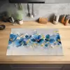 Bloemen - Blauw - Abstract Inductie beschermer vinyl 3mm klein -sfeer5