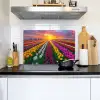 Tulpenveld - Zonsondergang - Kleurrijk Inductie beschemer met haakjes klein -sfeer2