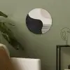 Abstract - Japandi - Beige - Modern Akoestische PET Vilt - Rond klein -sfeer2
