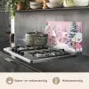 Kerstdorp - Roze - Winter - Sneeuw - Huizen keuken achterwand spatscherm klein -usp_NL