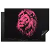 Leeuw - Zwart - Roze - Neon Inductie beschermer vinyl 3mm klein -3d