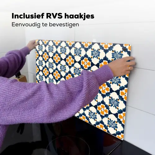 Klassiek - Geometrisch - Blauw Inductie beschemer met haakjes klein 777 -ky-ophangen-nl