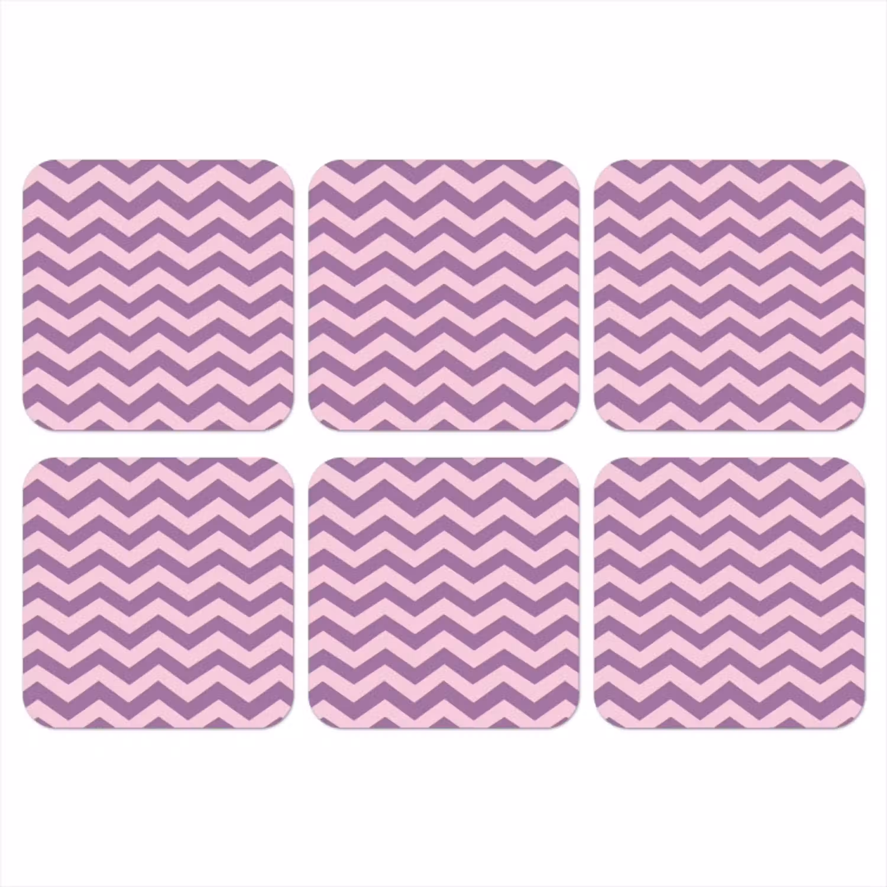 Paars - Roze - Geometrisch - Chevron - Zigzag - Patroon onderzetter kurk middel 366 -3d