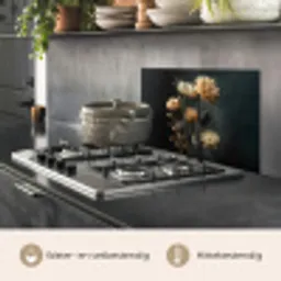 Boeket - Bloemen - Licht - Zwart keuken achterwand spatscherm klein -usp_NL