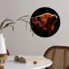 Schotse hooglander - Koe - Hoorns - Portret - Dieren Wandcirkel behangsticker klein -sfeer3