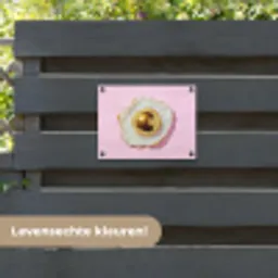 Ei - Disco - Ontbijt - Glitter tuinposter los doek klein -sfeer3