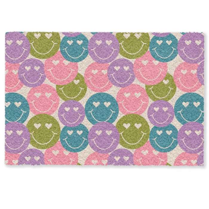 Patroon - Smiley - Kleurrijk - Hartjes Deurmat klein 898 -zkaufland3d