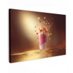 Framboos - Smoothie - Drinken - Roze Tuinposter op houten frame 2 cm dik klein -3d