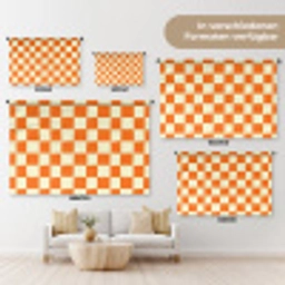 Schaak - Patroon - Oranje Wandkleed katoen klein 269 -tsfeer8_DE