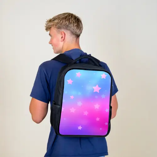Sterren - Roze - Blauw Rugzak - Zwart middel -sfeer8