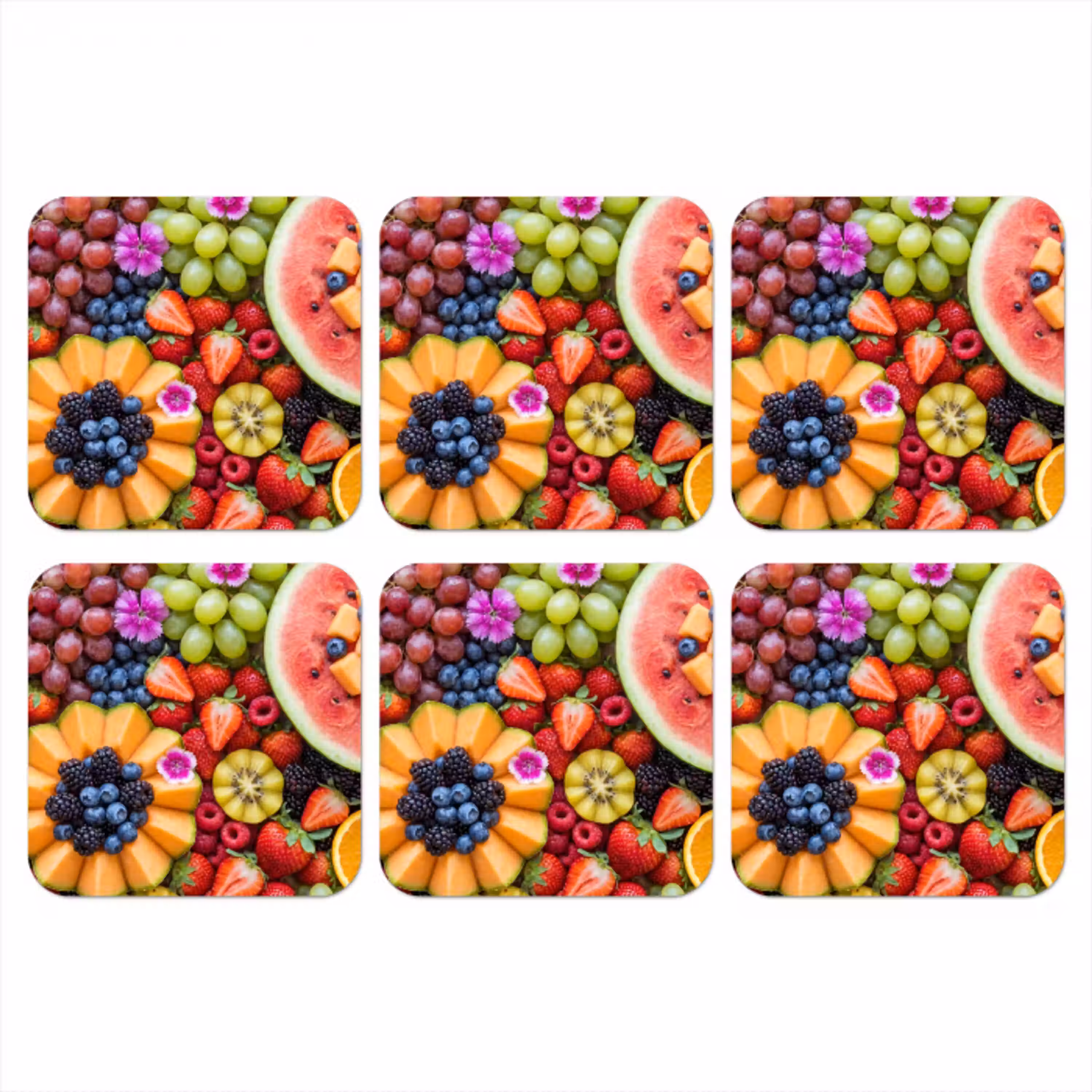 Fruit - Vers - Variatie - Eten - Kleurrijk onderzetter kurk middel -3d