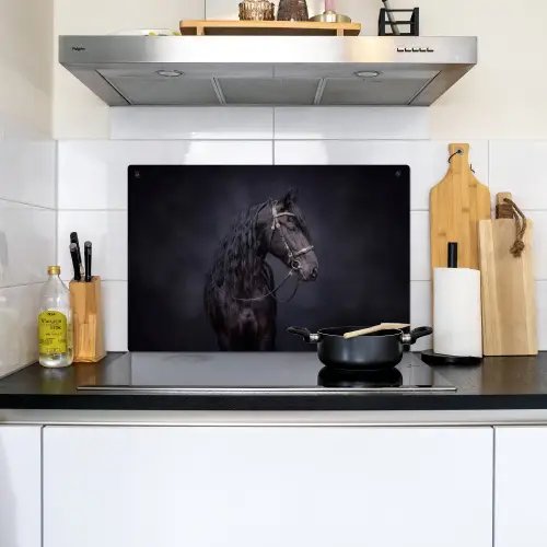 Portret - Paard - Donker Inductie beschemer met haakjes klein -sfeer2