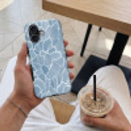 Abstract - Blauw - Bladeren Toughcase MagSafe Apple iPhone 17 klein -Sfeer1M